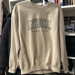 Antisocial mom club crewneck sand
